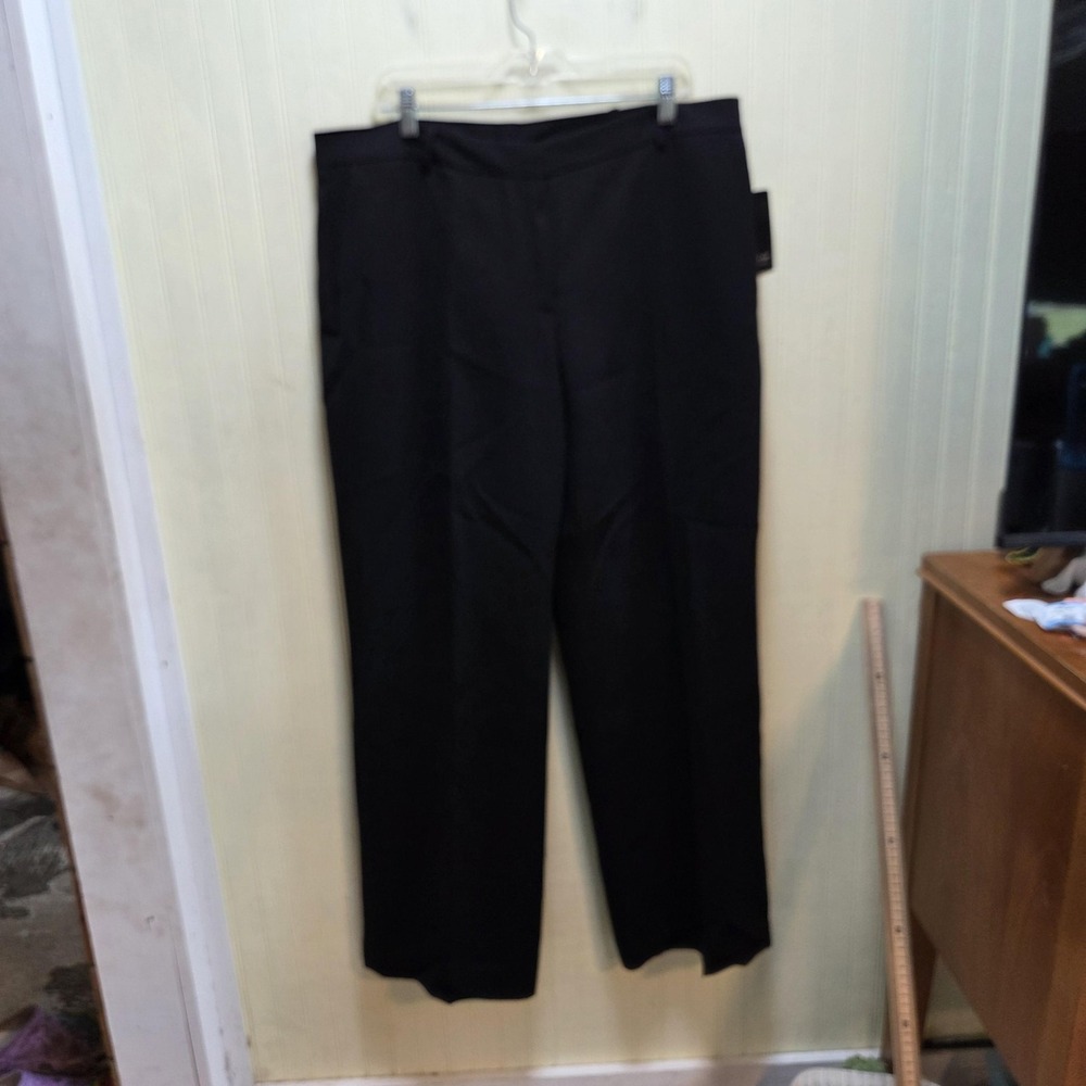 Jones Wear Dress Pants Womens‎ 16 Black Twill Lined Flat Front Workwear Office